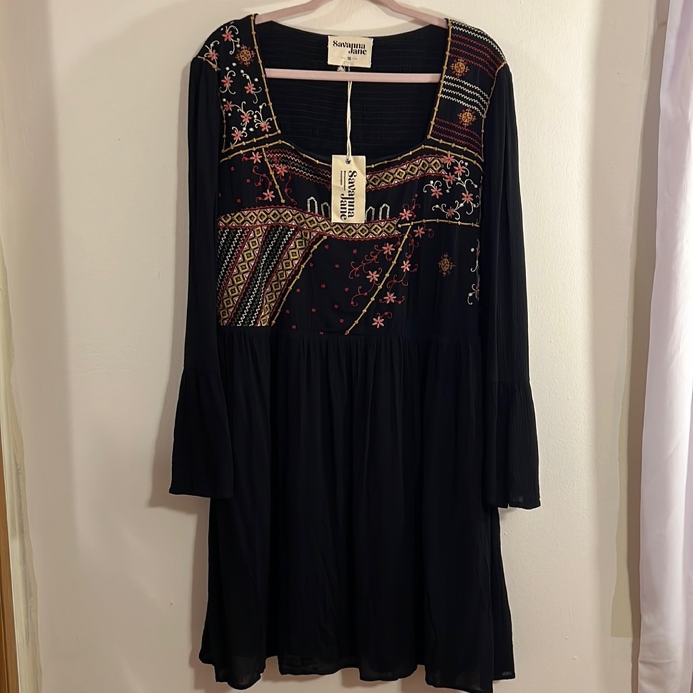 Savanna Jane boho embroidered dress NWT